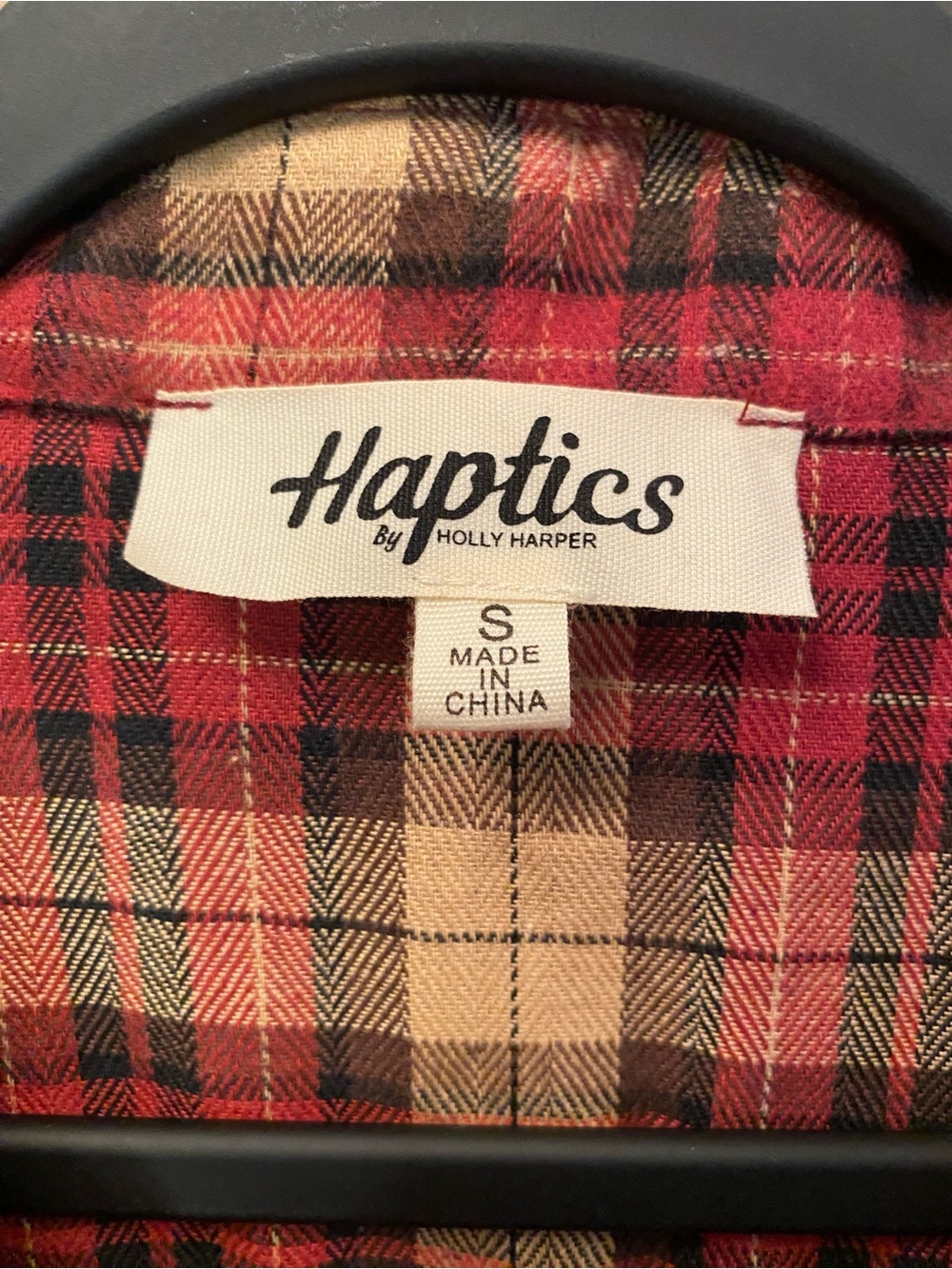 Haptics Holly Harper Plaid Handkerchief Distressed Hem Tunic Top S Flannel NWOT - Picture 4 of 11
